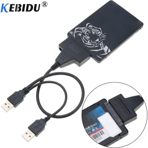 Kebidu Dual USB 2.0 to SATA 22Pin Adapter Cable Converter 5.5mm for 2.5 inch HDD External Power Hard Disk Drive
