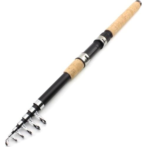 2.1M-4.5M Top Quality Carbon Telescopic Fishing Rods Spinning Fishing Pole Lure Weight 30-150g wooden handle sea rock fishing