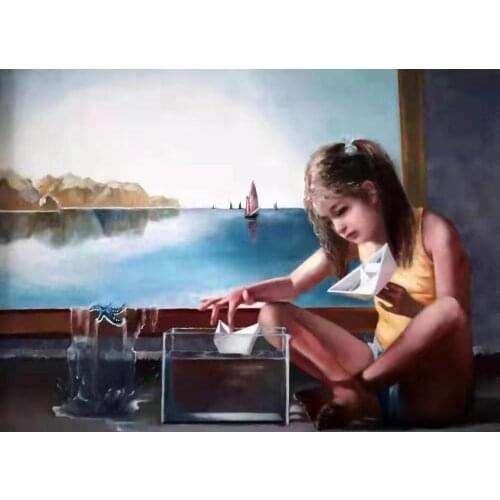 Hand-made Oill Paintings From China Mainland University: Xi'an Academy of Fine Arts.Title: Childhood Boat