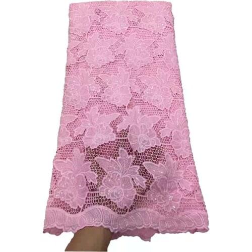 Senegal Lace Fabrics 2021 High Quality Swiss Lace Fabric African Guipure Lace With Sequins Water Soluble Lace For Nigerian 5Y