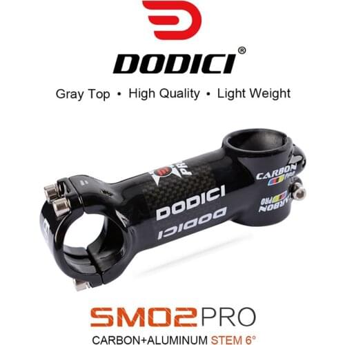 DODICI Pro Light Weight Bike Stem 3k Riser Carbon Aluminum Alloy Road Bicycle Stem MTB Ultralight Bike Stem 31.8mm 6 Degree WCS