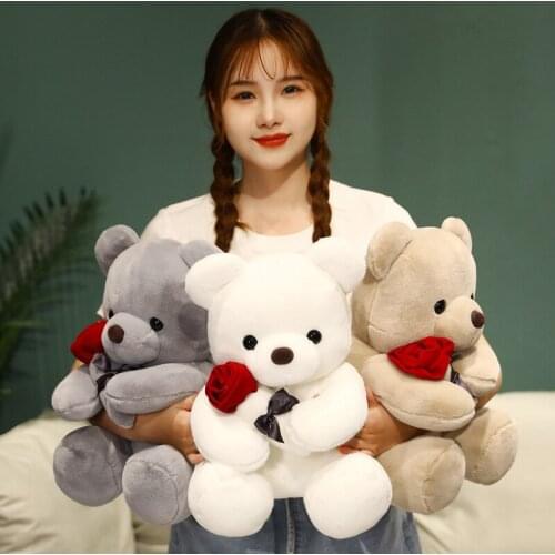 Bear Doll Gift Christmas Gift Cute Hugging Pillow Plush Stuffed Cartoon Teddy Bear Stuffed Cushion For Home Office SDF-SHIP