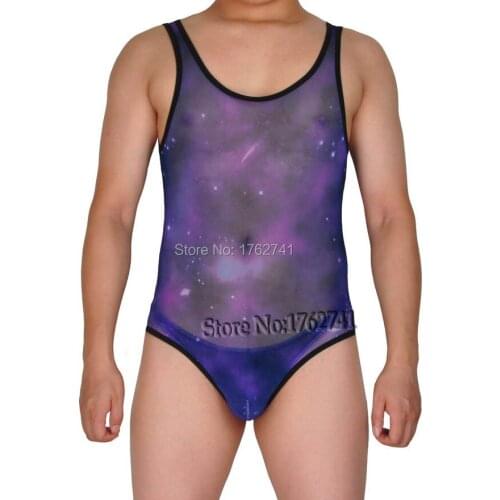 New Sexy Mens Colorful See-Through Mesh Tank Top Vest Cool Bodywear Sheer Gay Briefs Bodysuit
