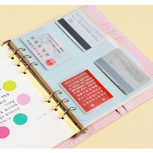 A5 A6 PVC Presentation Binder Folder Zipper Receive Bag Concise Diario Planner& Spiral Filing Products Card Holder