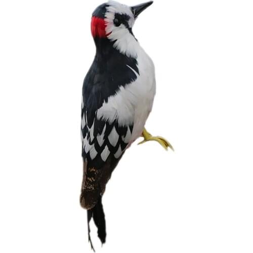 Realistic Artificial Animal Feather Garden Figure Woodpecker Bird Decor