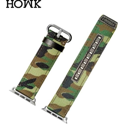 HOWK Nylon Strap Replace Apple Watch Band 38mm 42mm Camouflage Smartwatch Bracelet for iWatch Series Accessories