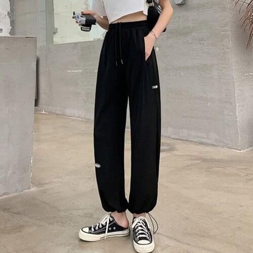 Pink Gray Black Sweatpants for Women Autumn New Baggy Fashion Oversize Sports Pants Balck Trousers Female Joggers Streetwear