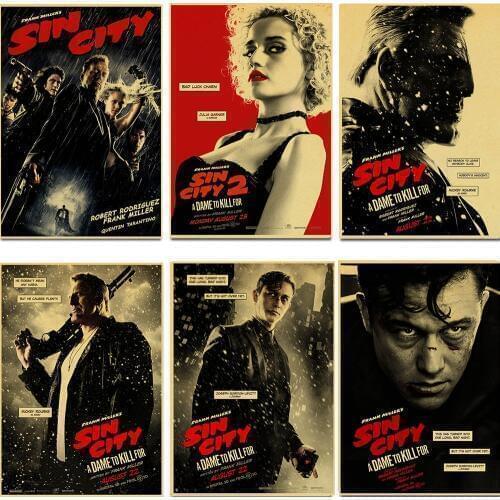 Sin City kraft poster Retro Poster Vintage poster Wall Decor For Home Bar Cafe Personalised Room Decoration