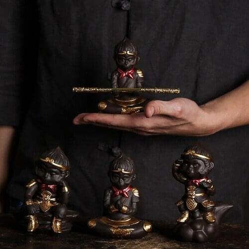 Monkey King Monkey King Statuette model Hand-carved Chinese tea set decoration ceramic home decoration gift crafts