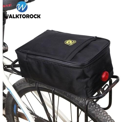 Waterproof Bicycle Rear Trunk Bag With Lights Folding Cycling Bike Rear Rack Carrier Pannier Bicycle Trunk Bag 6L