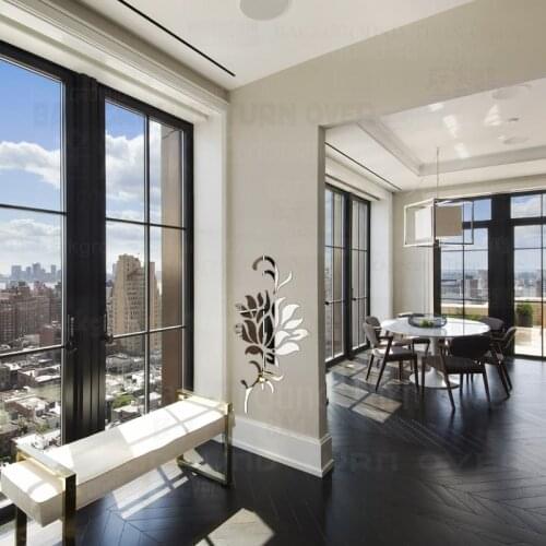 Mirror Wall Stickers Sticker Room Decoration Home Decor Bedroom House Modern Kids Household Products Lotus Flower Petals R186