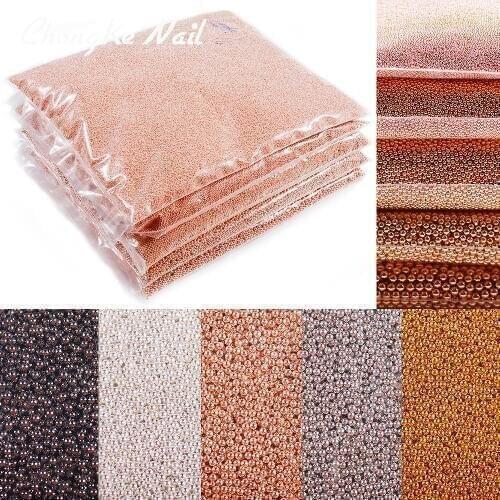 0.6 to 2.0 mm Mini Caviar Stainless Steel Beads 1KG/bag Wholesale Nails Art Rose Gold Silver Manicure Metal Beads Ball Studs