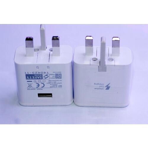 100pcs Adaptive Fast Charging UK Travel Wall Charger For Samsung S7 S6 S6+ Edge Note 4 5 huawei