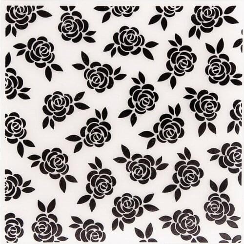 15x15 Flower Bud Embossing Folders Plastic Halloween Scrapbooking DIY Template Fondant Cake Photo Album Christmas Card Making