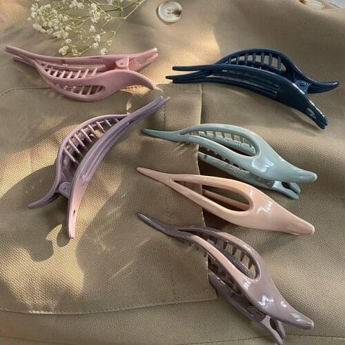 2021 Candy Color Seamless Plastic Duckbill Clip Hair Claw for Women Girls Simple Large Hair Clip Face Wash Hairpin