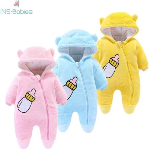 2021 Baby Girls Clothes Autumn And Winter Thickened Rompers For Boys 0-12months Clothing Clmbing Jumpsuit Long Sleeve Infants