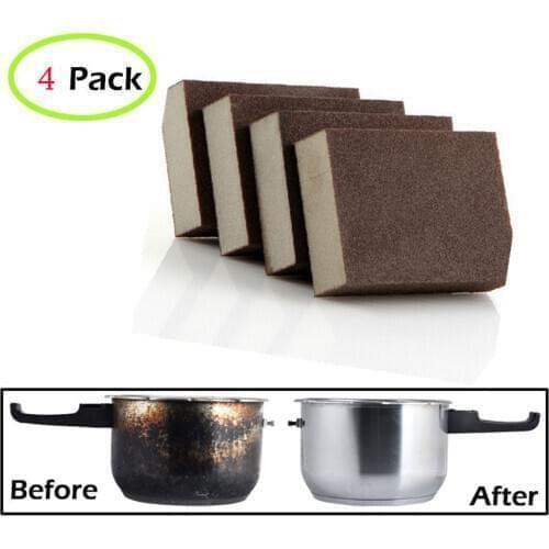 4 Pack Multi-Use Heavy Duty Scrub Sponge, Household Cleaning Non-Scratch Scrub Sponge, Make Kitchen Bathroom Car Cleaning Faster