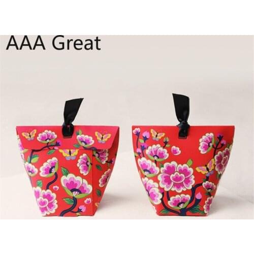 50Pcs/Lot Wedding Favor Candy Box Gift Bag Flowers Chocolate Boxes Cookies Bag Kids Birthday Supplies Wedding Packaging Present