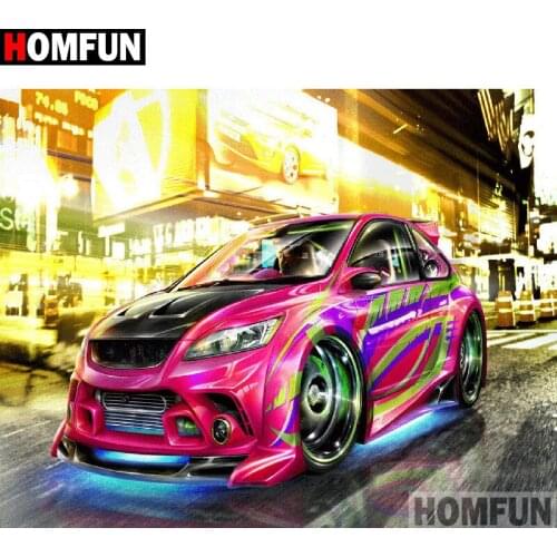 HOMFUN Full Square/Round Drill 5D DIY Diamond Painting "Car scenery" Embroidery Cross Stitch 3D Home Decor Gift A13331