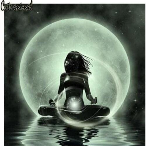 Diy Diamond Painting Woman yoga meditation Diamond embroidery diy full square diamond mosaic Cross Stitch rhinestone pictures