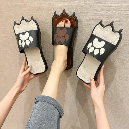 Anime Cartoons Bear paw slippers cosplay shoes White Brown Couples home plus size Bathroom non-slip indoor and outdoor wear NEW