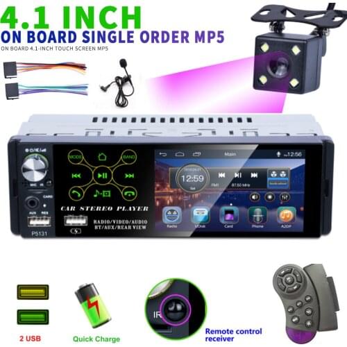 1set 1 Din Car Auto Radio MP5 Player Full Touch Screen 2USB RDS FM Stereo AM Player Autoradio 4.1 Inch Screen