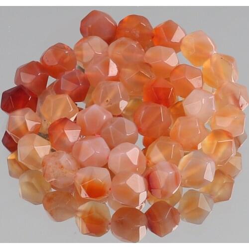 AAA Natural Faceted Orange Red Agates Onyx Stone Bead Round Loose Spacer Beads for Jewelry Making DIY Bracelet Necklace 6/8/10mm