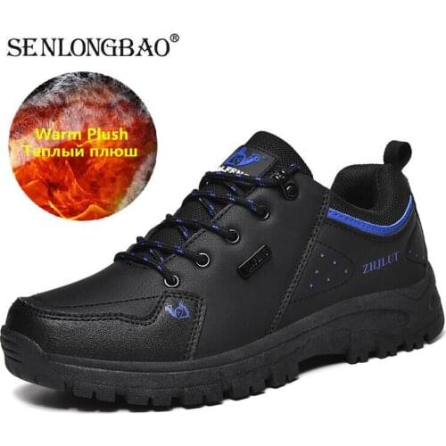 Brand Men Winter Snow Boots Couples Sneakers Warm Plush Mens Boots Outdoor Male Hiking Boots Work Shoes Flats Short Boots
