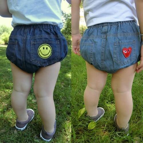 Bunny Childrens Denim Pants Baby Bloomers Boys/girls Shorts Baby Denim Cotton Jeans pp Pants Smile