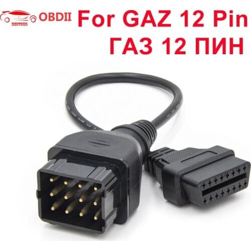 OBD2 Truck Diagnostic Cable For GAZ 12 Pin Female OBD2 Cable 16Pin Male Connector Work with TCS PRO