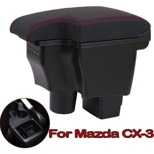 For Mazda CX 3 CX-3 Armrest Box Heighten Central Store Content Box Cup Holder Ashtray Accessories USB Charging Interface