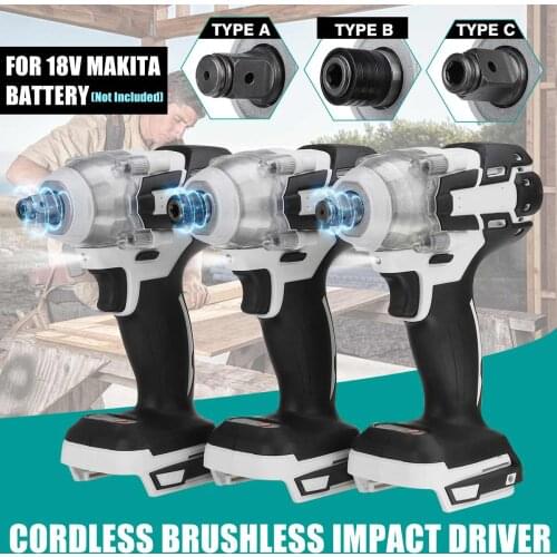 Drillpro Brushless Cordless Electric Impact Wrench Screwdriver Rechargeable 1/2"&1/4" Wrench Power Tools for 18V Makita Battery