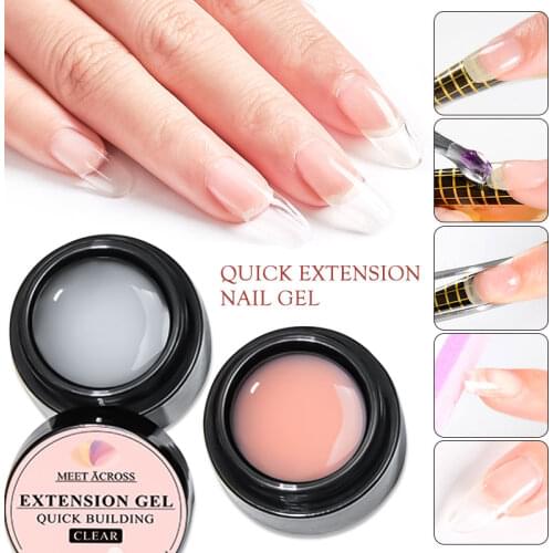 Quick Building Extesion UV Gel Nail Art Clear Camouflage Color Nail Tip Form Crystal UV Gel Top Base Coat Gel Nail Art