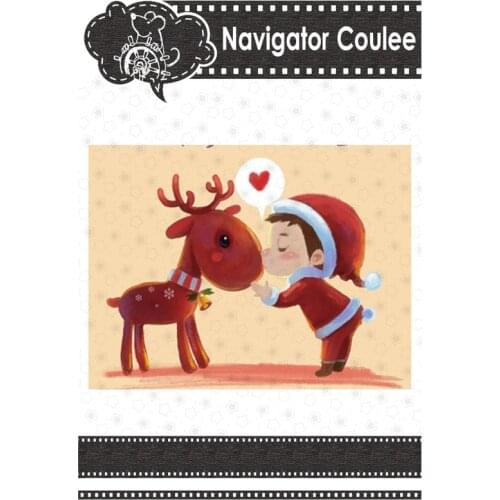 Christmas cute deer metal cutting mold die for scrapbook cutting mold craft supplies cutting decoration cutting mold 2021