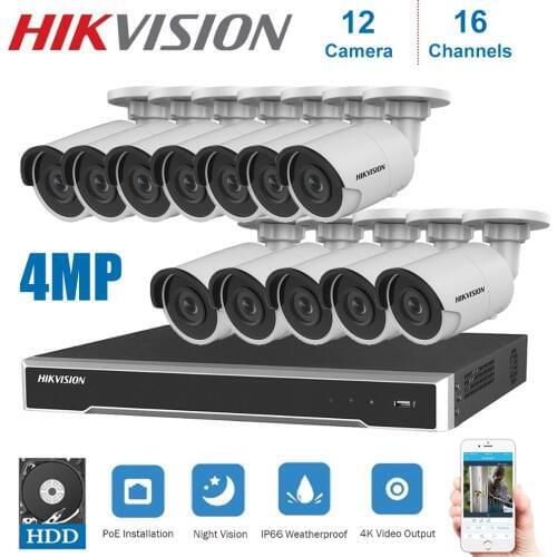 Hikvision 16Channels POE NVR Video Surveillance Kits with 4MP IP Camera Netwerk Security Night Vision CCTV Security System Kits