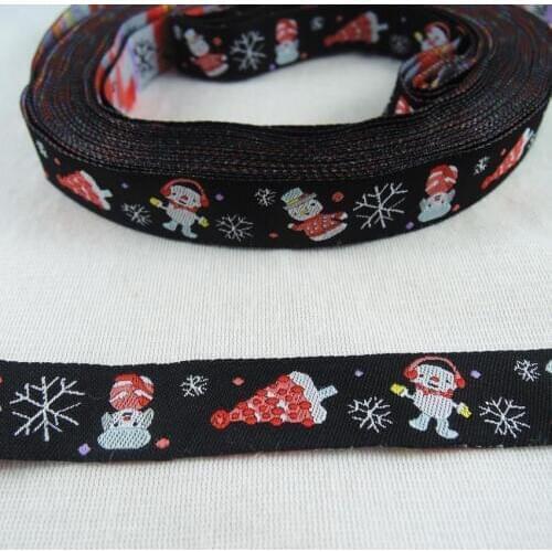 Santa Claus Snow Style 10Yards 5/8" Woven Jacquard Ribbon 16mm Christmas Decor Tape DIY handmade Sewing Tapes Trims CX55