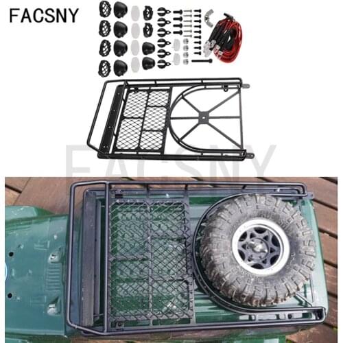 Metal Roof Rack Luggage Rack with Lights for 1/10 RC Crawler Car Axial SCX10 Traxxas TRX4 D90 D110 TAMIYA CC01 Upgrade Parts