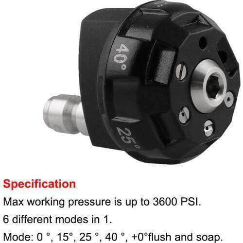 High Pressure Cleaner Car Wash Nozzle Multi-function 6-In-1 Porous Nozzle Linear Fan Foam Head Pressure Washer Nozzle