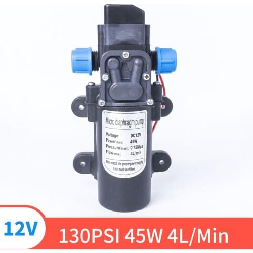 12V 130PIS 45W 4L / Min High Quality Small Safety High Pressure Miniature Diaphragm Self-priming Pump For Liquid Filling Machine