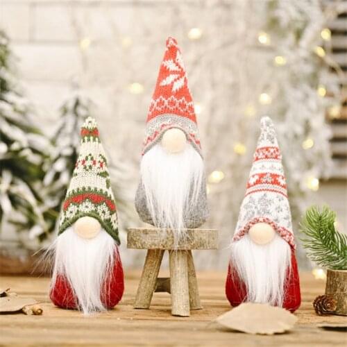 Navidad 2022 Happy New Year Knitted Faceless Forest Old Man Ornaments Christmas Tree Pendant Xmas Christmas Decorations for Home