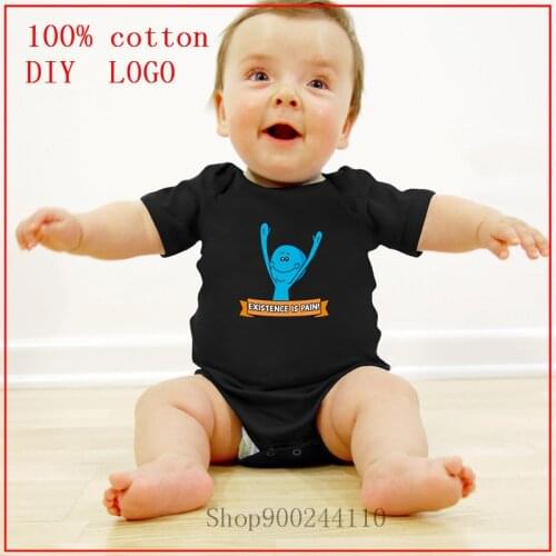 Newborn Funny Bodysuit Meeseeks Printed Bodysuits baby Infant Baby Boys Girls Pure Cotton Rompers Short Sleeve Jumpsuits Outfit