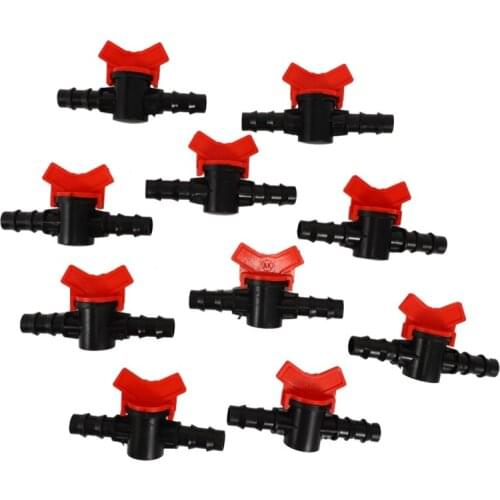 10 Pcs Plastic Garden Faucet PE Hose Valve Irrigation Pipe Valve Switch Garden Watering Supplies 16mm x 16mm Retail