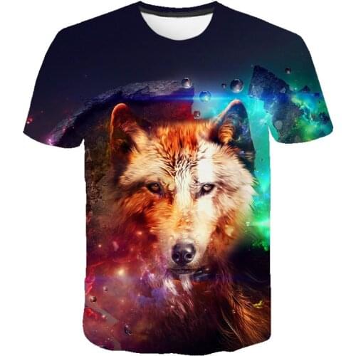 3D Wolf Print Casual T-Shirt New for 2021! Summer Men T Shirt Streetwear O Neck Short Sleeve Tops Funny Animal Clothes Men