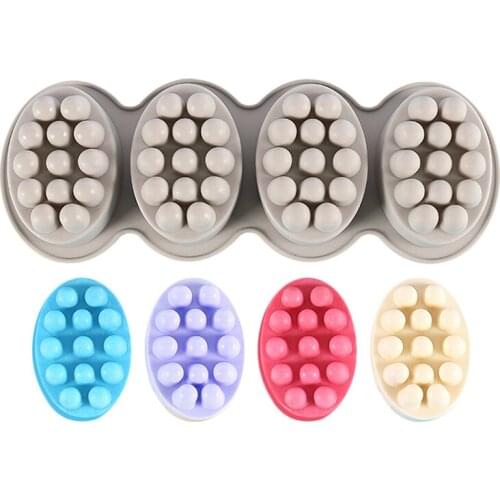 3D Handmade Soap Silicone Molds DIY Resin Oval Shape Massage Soaps Crafts