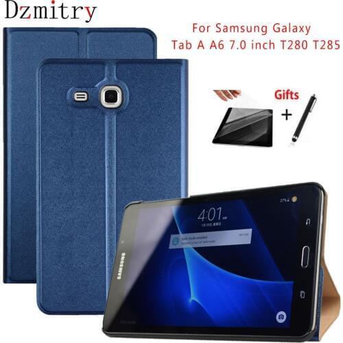 Slim Flip For Samsung Galaxy Tab A a6 7.0" SM-T280 SM-T285 Smart Cover Case Tablet Flip Stand Protective Shell+Film+Stylus pen