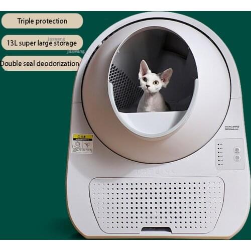 Smart Enclosed Cat Litter Box Automatic Cleaning Cats Toilet Electric Kitty Poop Shoveling Machine Anti-splash Pet Bedpan Supply