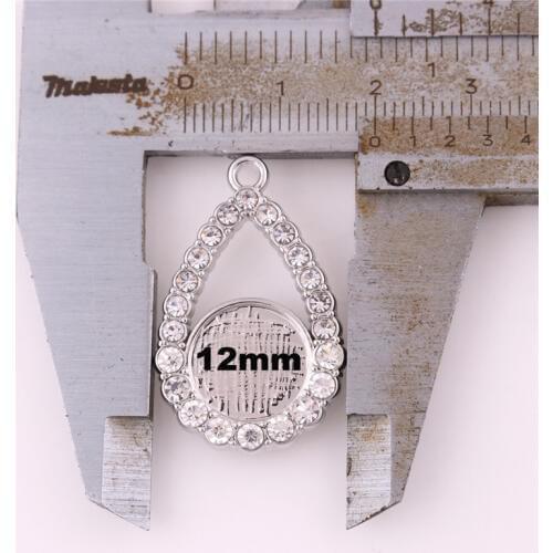 Water Drop Shape Several Beautiful Sparkling Crystals Antique 12mm Photo Post Silver Rhodium Provide Dropshipping