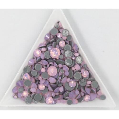 All Sizes SS3-SS30 Pink Opal Crystal Nail Art Rhinestone decorations 3D Flatback Glass HotFix Rhinestones for Garment