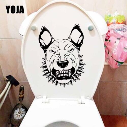 YOJA 16.5X22.5CM Angry Dog Portrait Animal Pet Home Decor Wall Stickers Toilet Decal Art Mural T5-1544