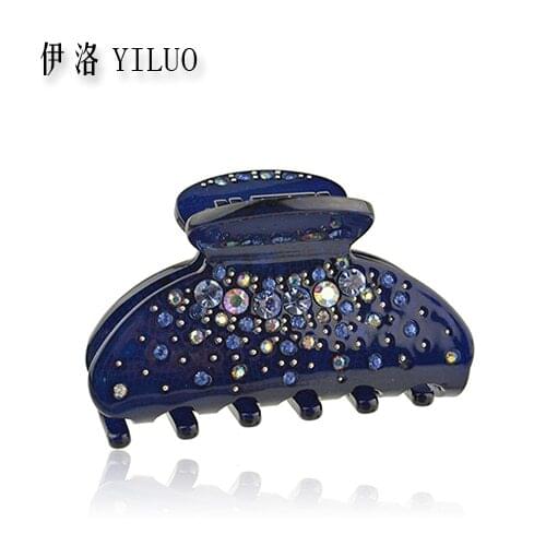 Women Hair Accessories 2016 New Fashion Rhinestone Hair Clip Acetate Crystal Hair Claw For Thin Hair 6.5cm Long